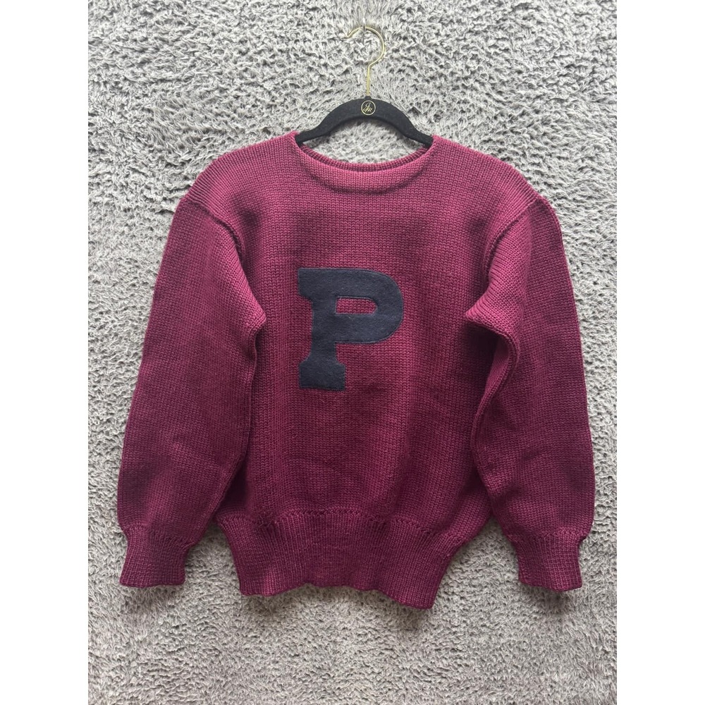 Vintage Pearson University of Pennsylvania Wool Sweater Burgundy Men's Size S/M‎